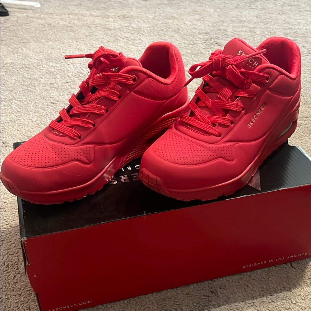 Skechers Red Athletic Sneakers